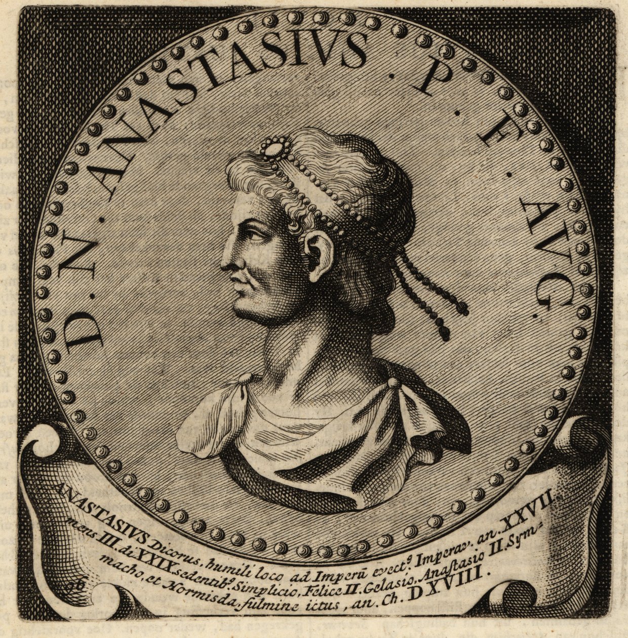Retrato del emperador romano Anastasio I de Netherlandish School