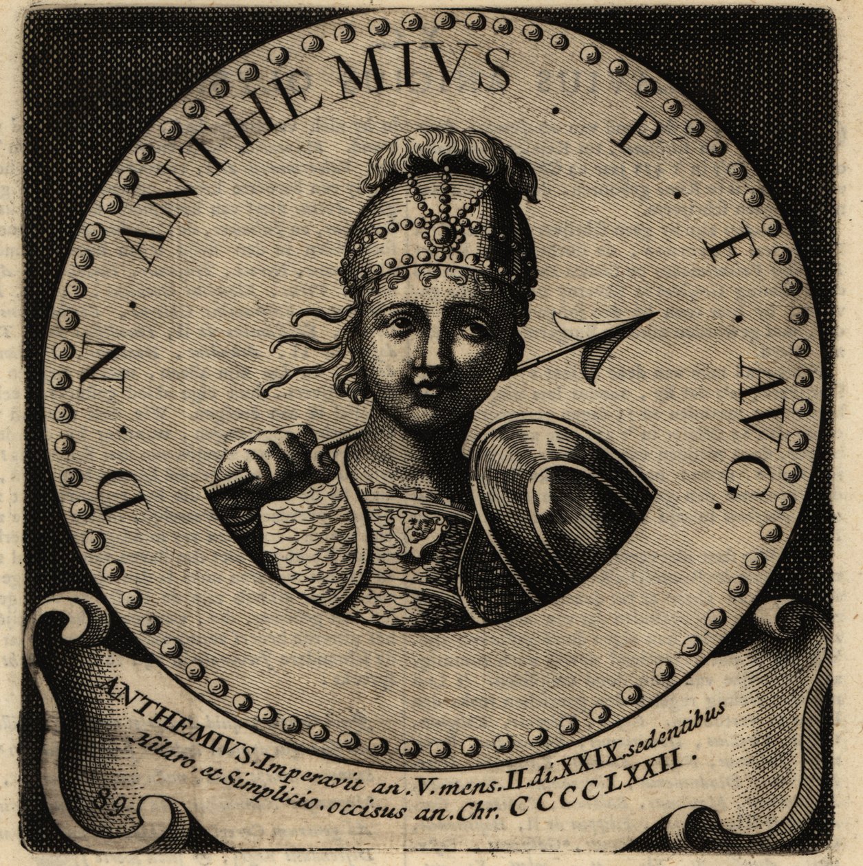 Retrato del emperador romano Antemio de Netherlandish School