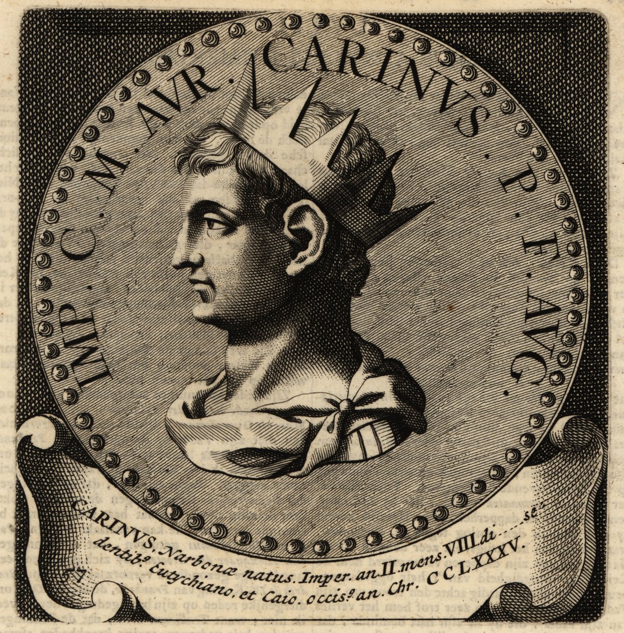 Retrato del Emperador Romano Carinus de Netherlandish School
