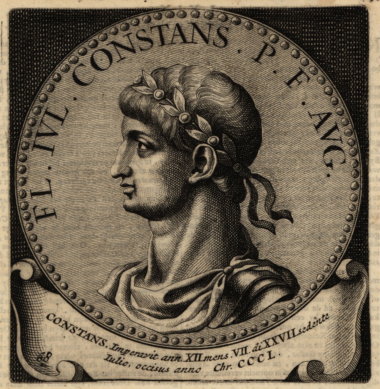 Retrato del Emperador Romano Constante I de Netherlandish School