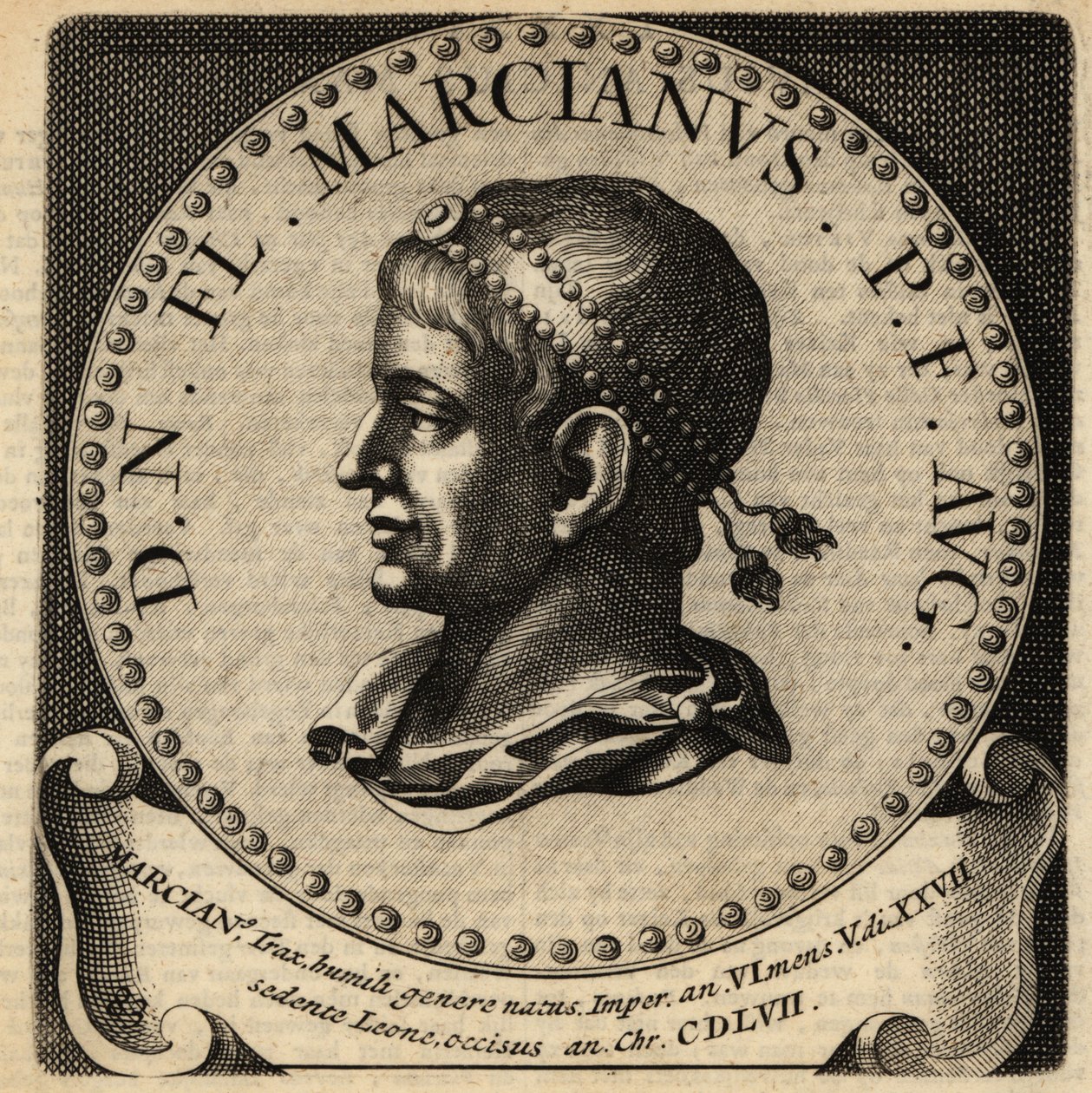 Retrato del emperador romano Marciano de Netherlandish School