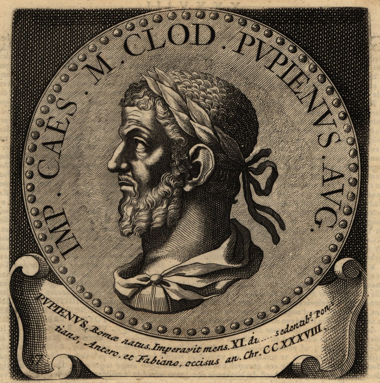 Retrato del Emperador Romano Pupienus de Netherlandish School