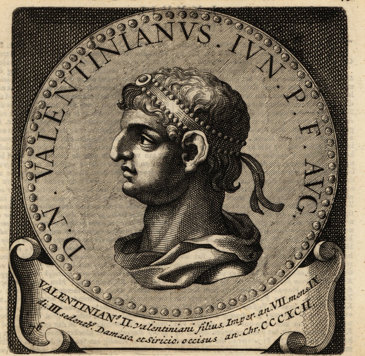 Retrato del emperador romano Valentiniano II de Netherlandish School