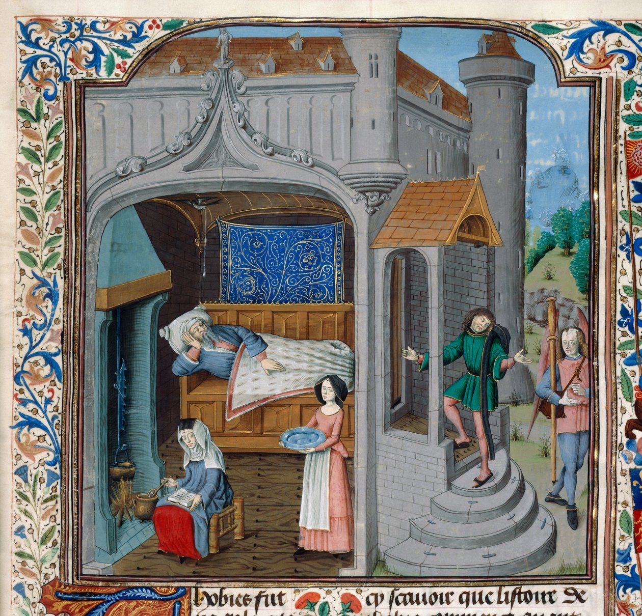 Real 15 D,I, f.18, El cegamiento y cura de Tobías (vitela) de Netherlandish School