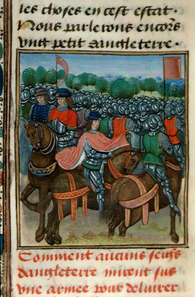 Royal 18 E.II fol.411v Rebelión contra Enrique IV (1367-1413) del Libro IV de 