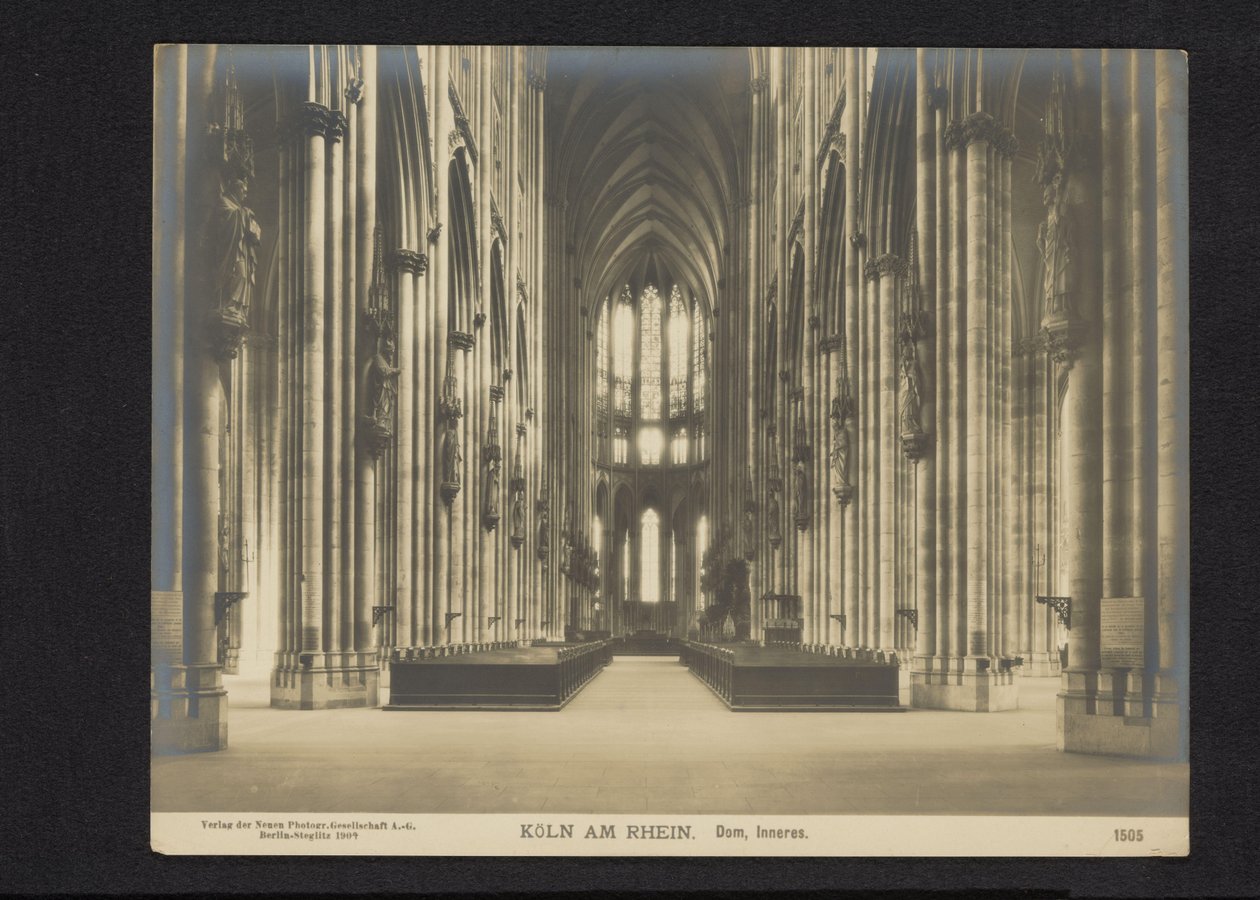 Interior de la Catedral de Colonia Colonia am Rhein. Dom, Inneres (título sobre el objeto) de Neue Photographische Gesellschaft