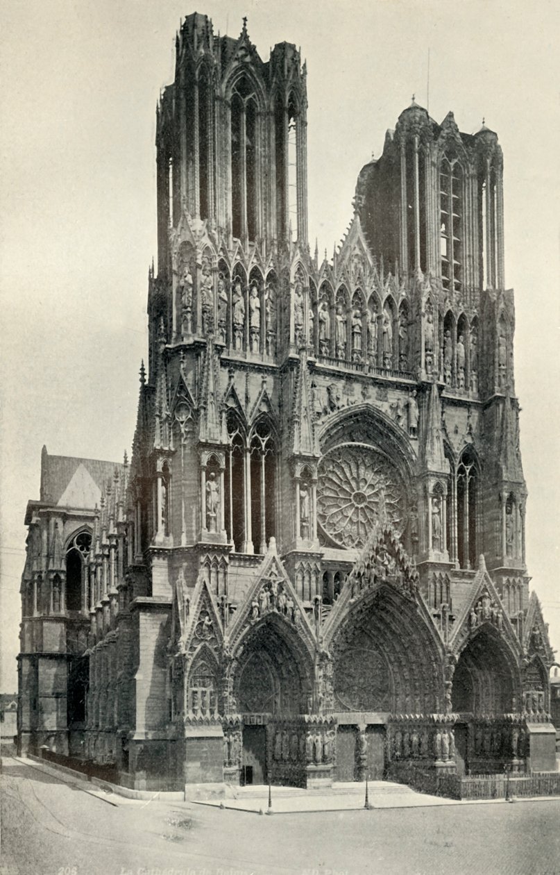 Un Gran Edificio Gótico: La Catedral de Reims, Construida en los Siglos XIII y XIV, c1930 de Neurdein
