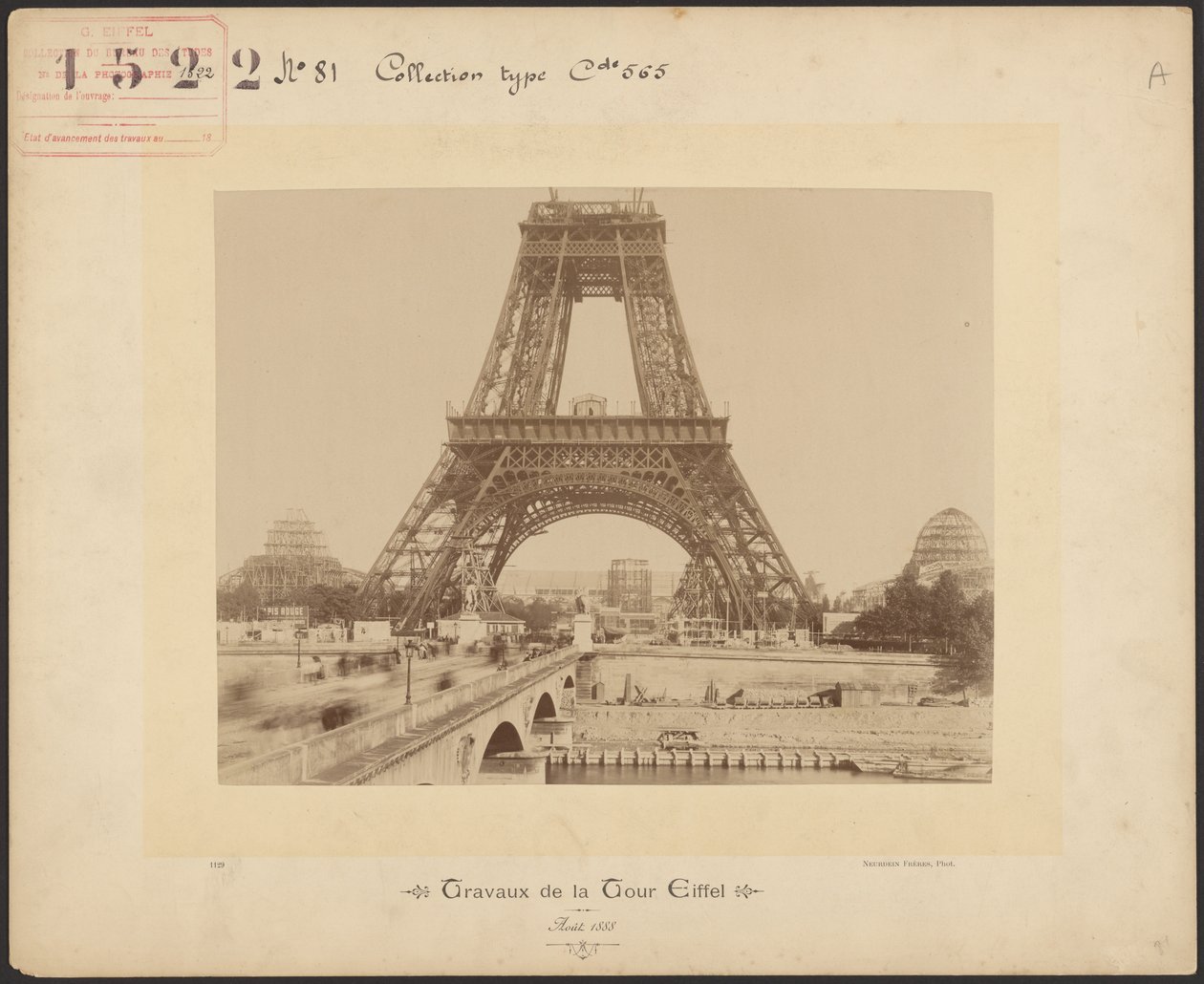 Obras de la Torre Eiffel de Neurdein freres