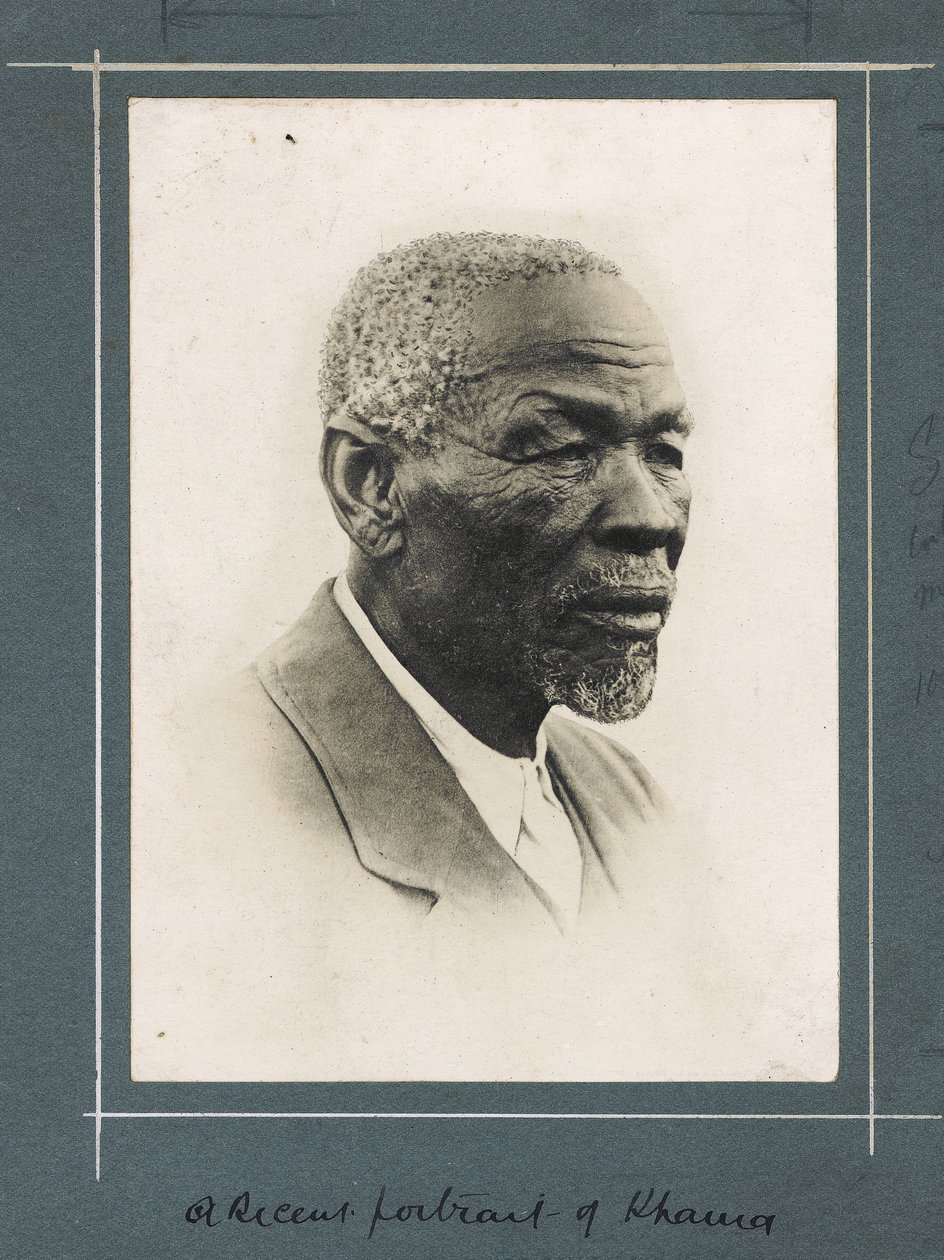 Un retrato reciente de Khama, 1921 de Neville Jones