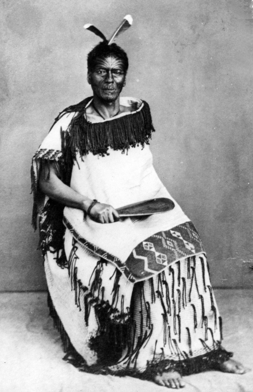 Retrato de un hombre Maori, antes de 1880 de New Zealand Photographer