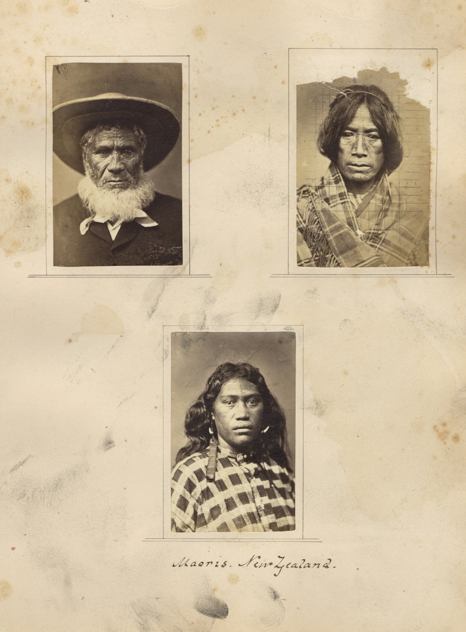 Maoríes, Nueva Zelanda, c.1865 de New Zealander Photographer