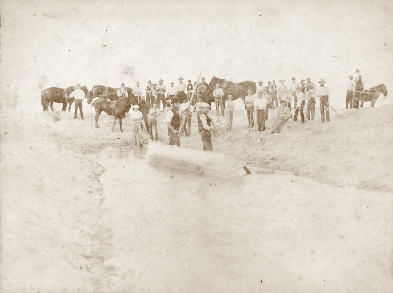 La apertura de la desembocadura del río Waipu, finales de 1880 de New Zealander Photographer