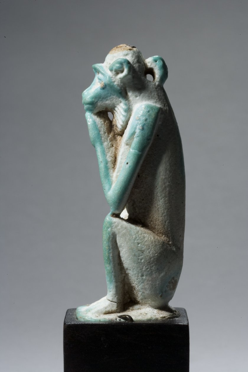 Amuleto de un mono, Dinastía 18-19, 1540-1186 a.C. de New Kingdom Egyptian