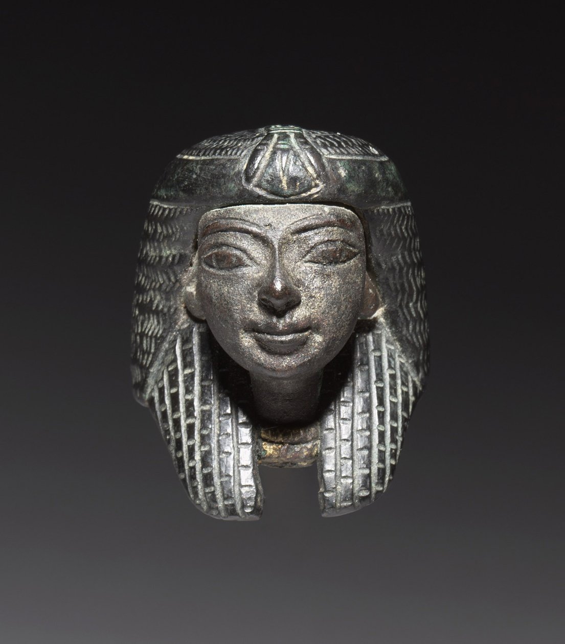 Montura de bronce de un "Paquete de Shawabty": Cabeza, finales de la XVIII a XIX Dinastía, c.1336-1256 a.C. de New Kingdom Egyptian