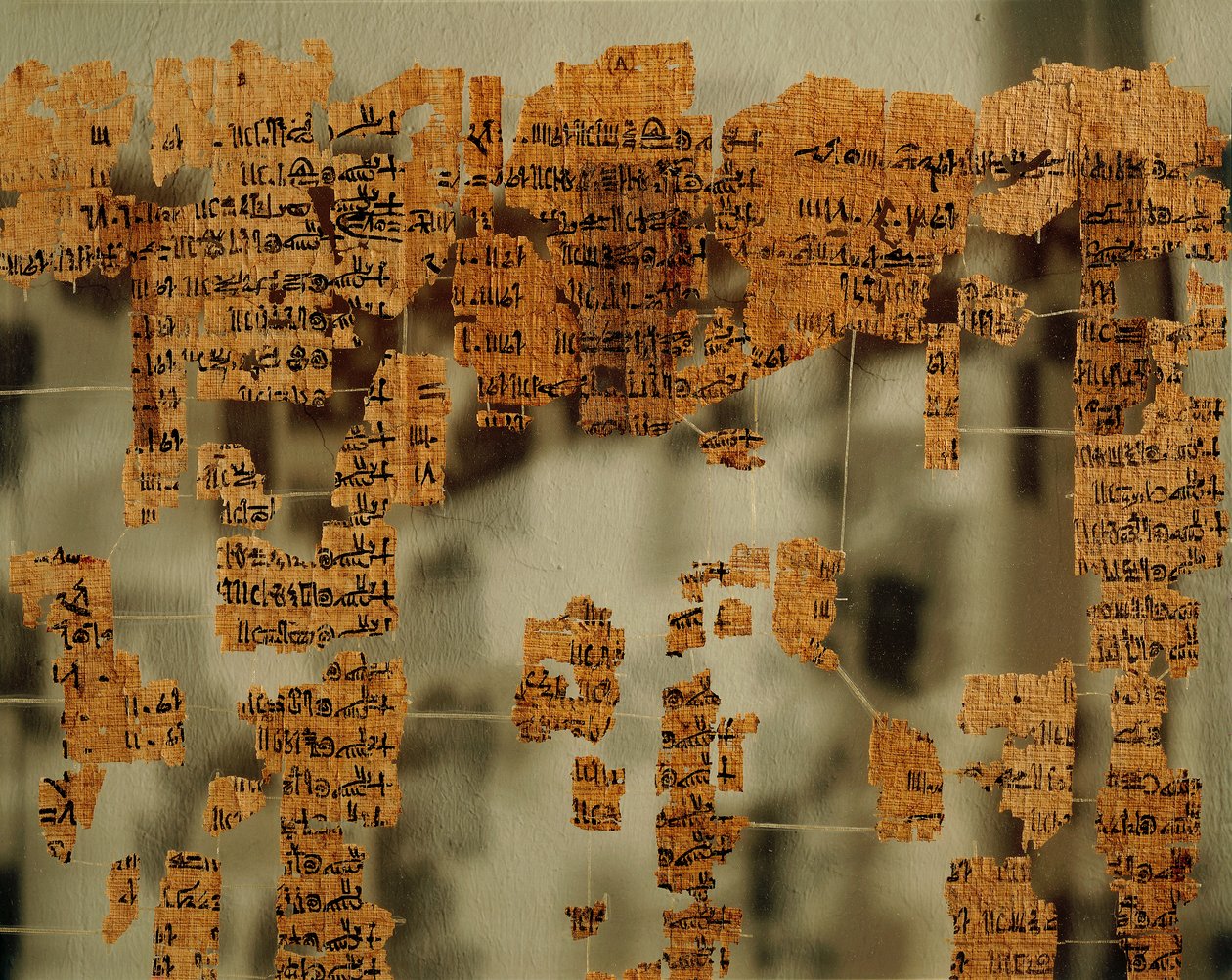 Fragmentos del Papiro del Rey, o el Canon Real de New Kingdom Egyptian