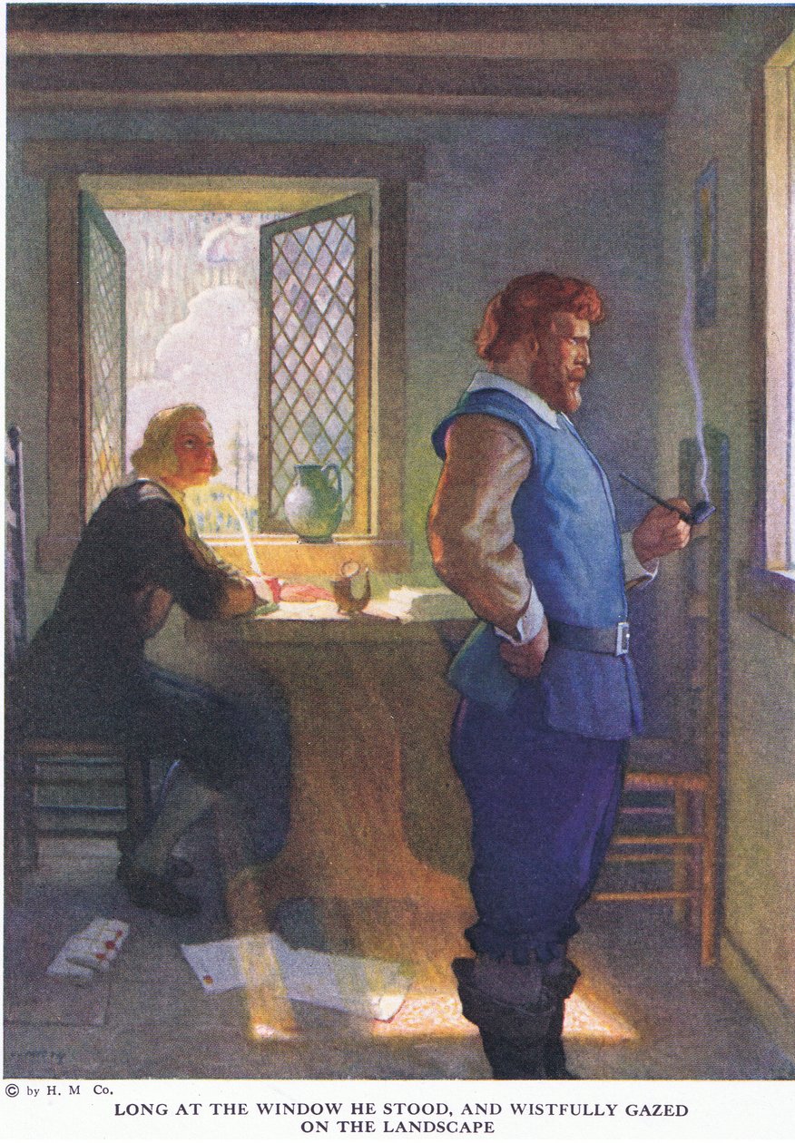 Largo tiempo estuvo en la ventana, y miró con nostalgia el paisaje de Newell Convers Wyeth