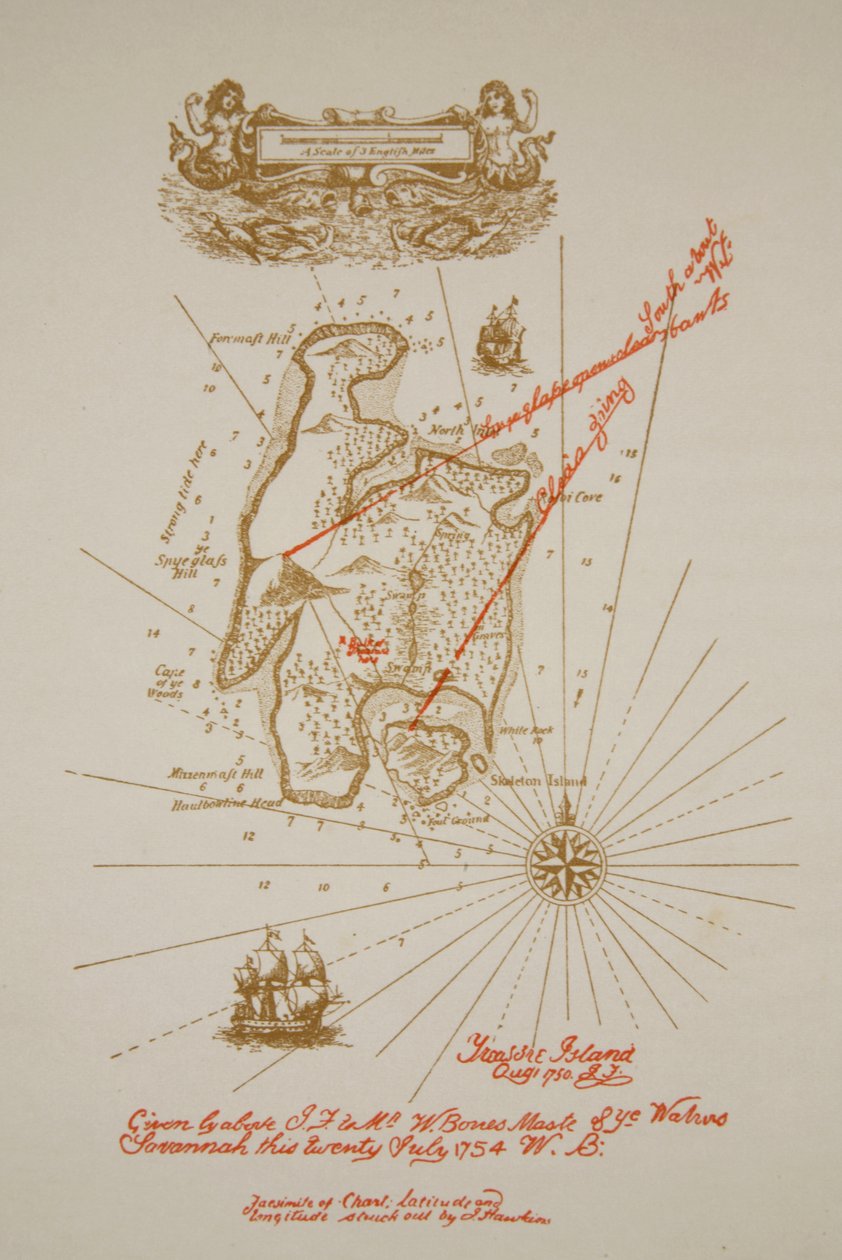 Mapa de la Isla del Tesoro, una ilustración de 