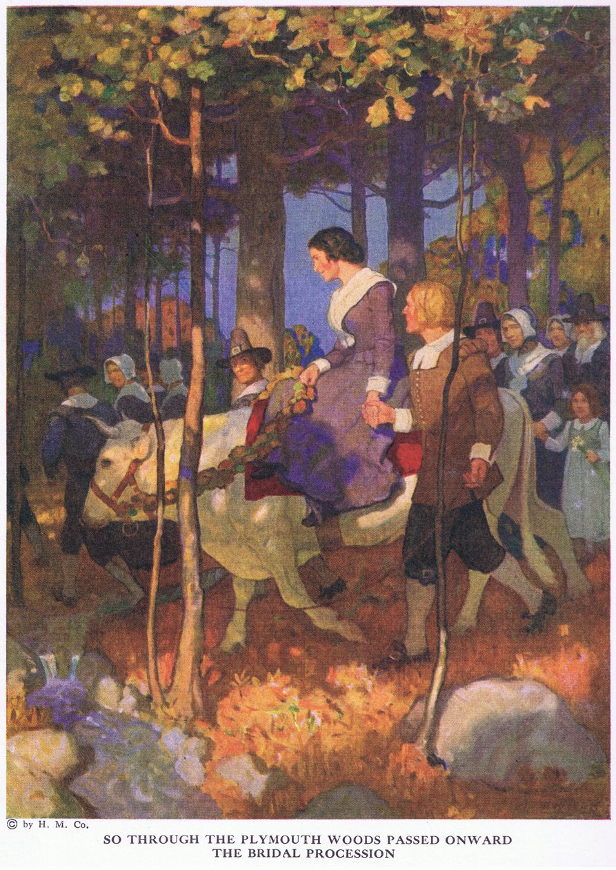 Así pasó la procesión nupcial por los bosques de Plymouth de Newell Convers Wyeth