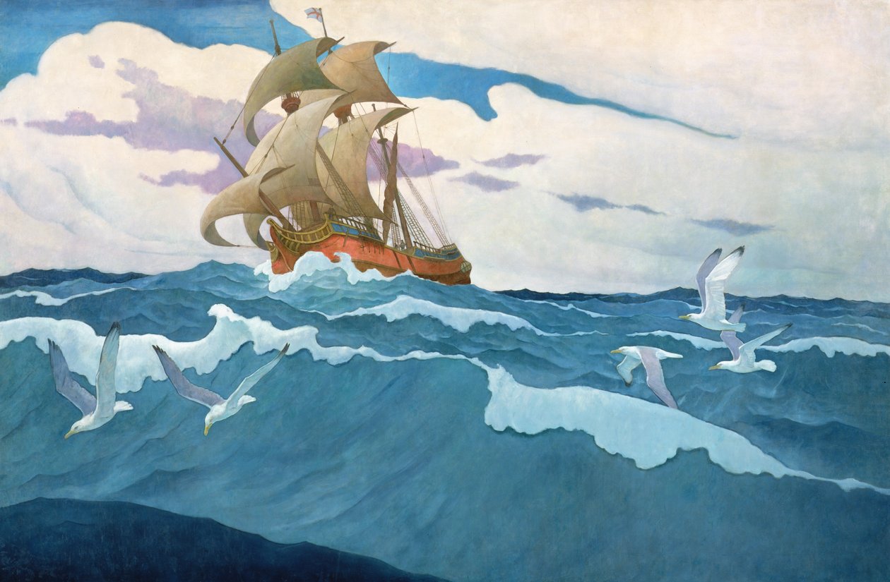 La Llegada del Mayflower en 1620, 1941 de Newell Convers Wyeth