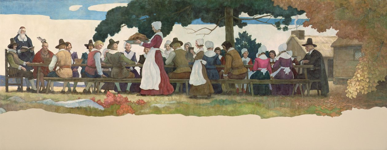 El banquete de acción de gracias, 1940 de Newell Convers Wyeth