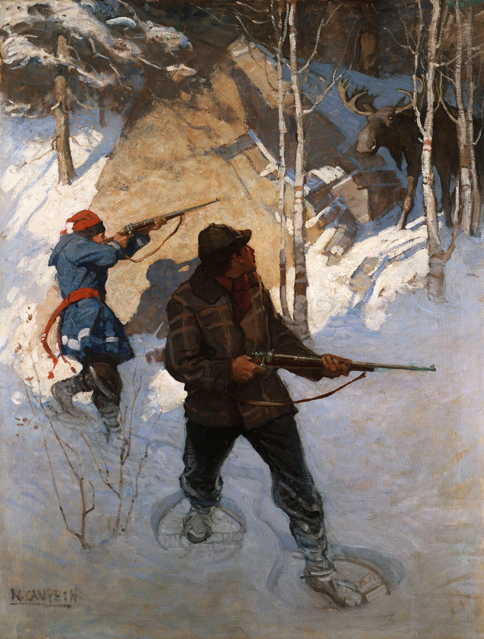 Caza de alces de Newell Convers Wyeth