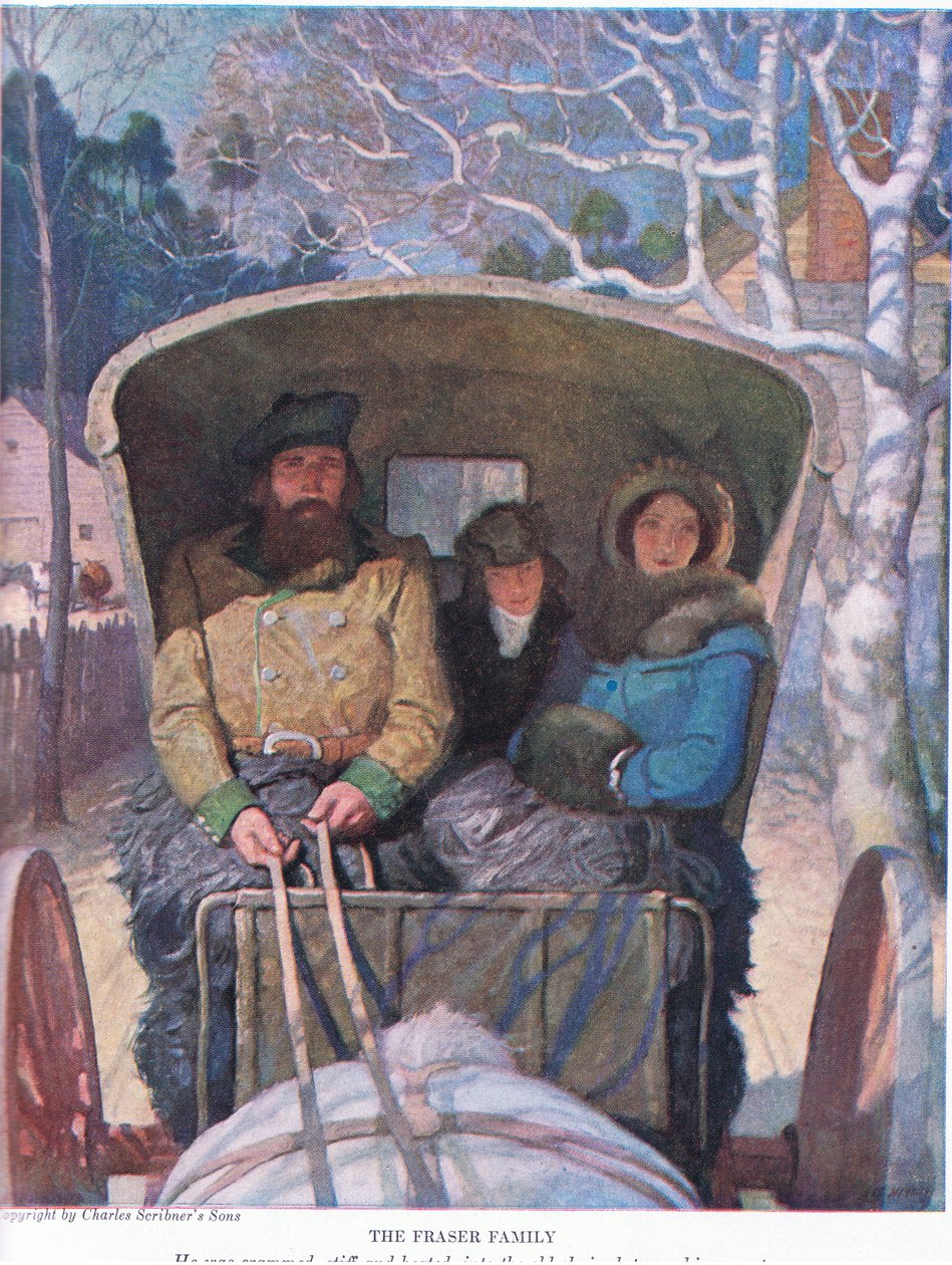 La familia Fraser: Estaba apretado y acalorado, en el viejo carruaje entre sus padres de Newell Convers Wyeth