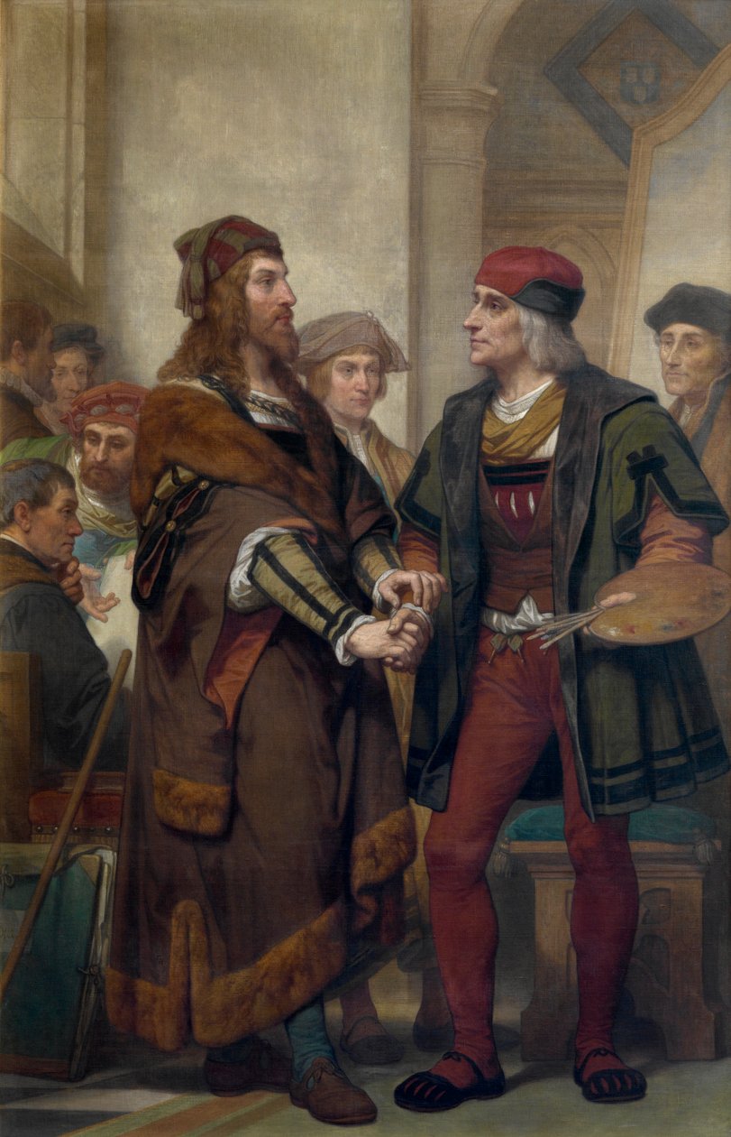 Alberto Durero visitando a Quinten Massijs (óleo sobre lienzo) de Nicaise de Keyser