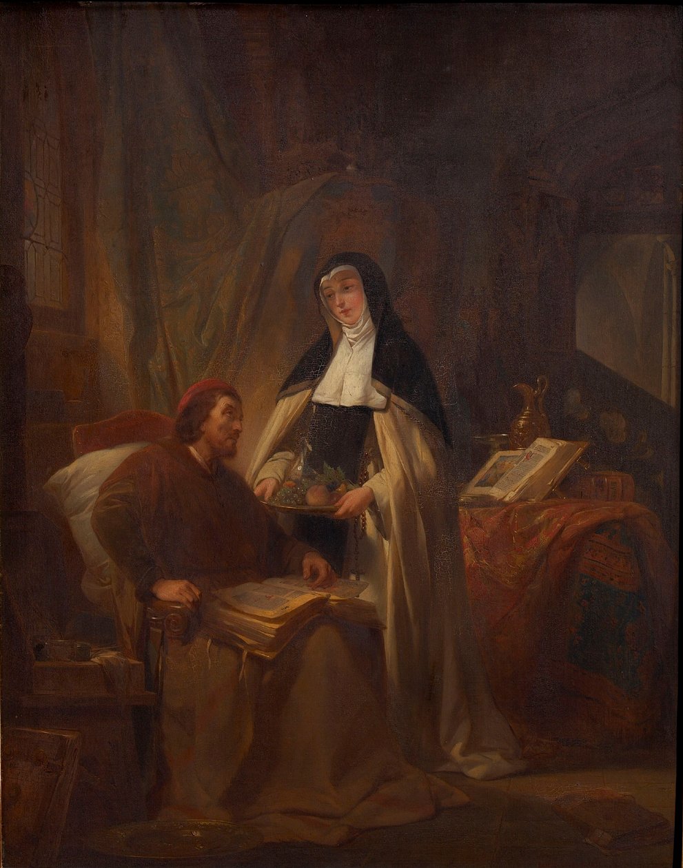 Hans Memling en el Sint-Janshospitaal en Brujas, 1841 de Nicaise de Keyser