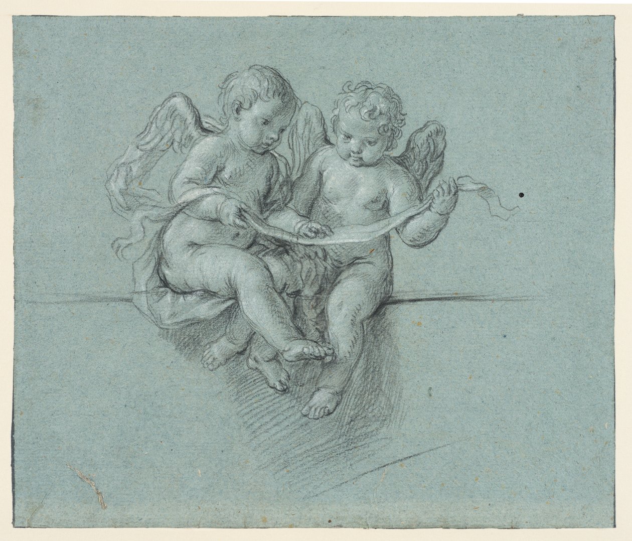 Dos querubines con pergamino de Niccolò (attr.to) Berrettoni