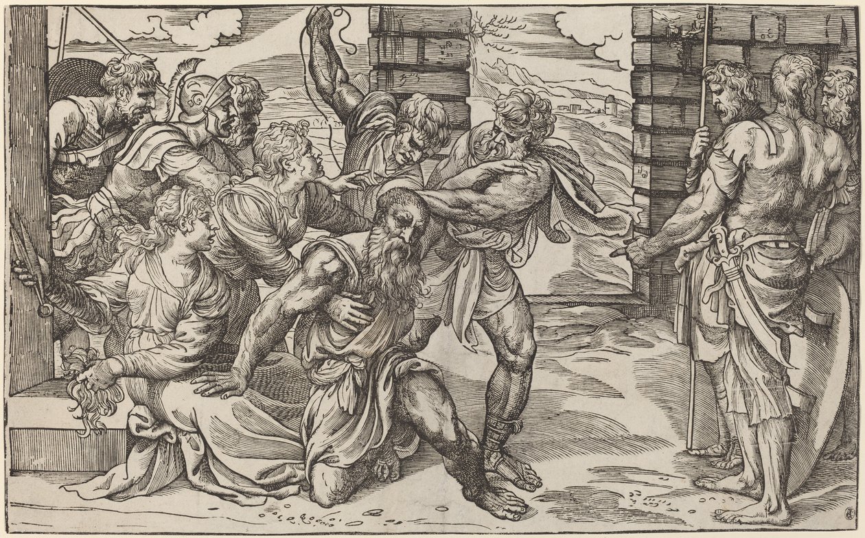 Sansón y Dalila de Niccolò Boldrini after Titian