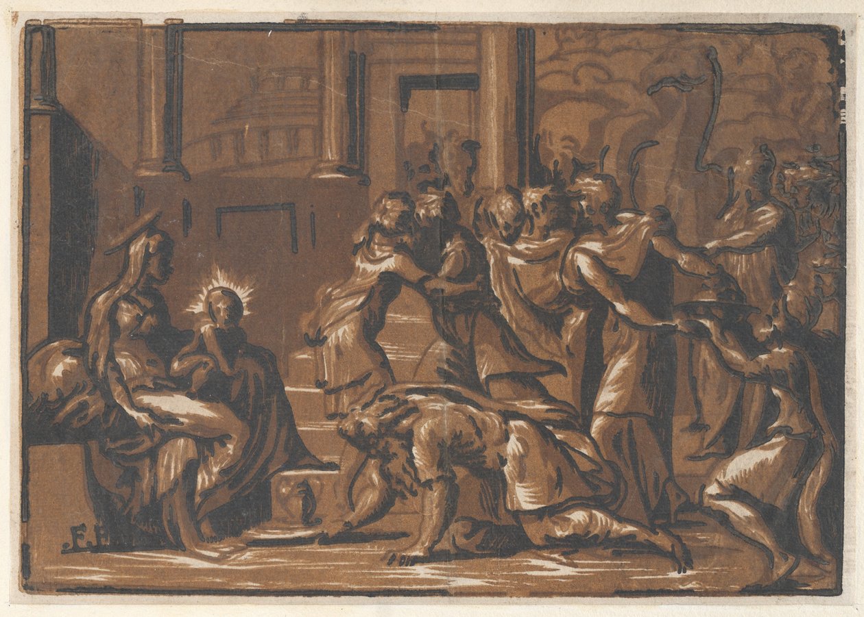 La Adoración de los Magos, 1540-50 de Niccolò Vicentino.