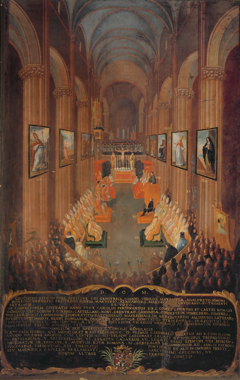 Sesión inaugural del Concilio de Trento en 1545, 1545 de Niccolo Dorigati