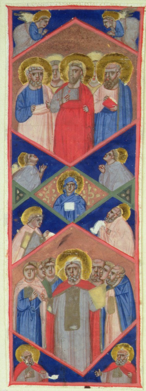 Ocho Santos, incluyendo a San Pedro, San Andrés, San Esteban, San Lorenzo, un Papa Santo, San Antonio Abad y otros cuatro santos de Niccolo di Giacomo