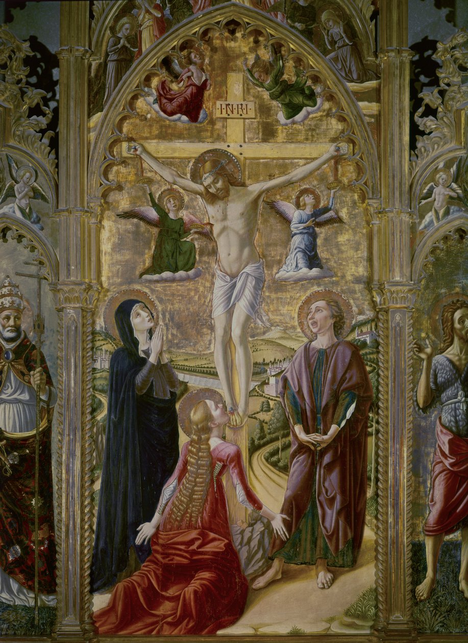 Crucifixión. 1480. (temple y oro sobre tabla) de Niccolo Alunno