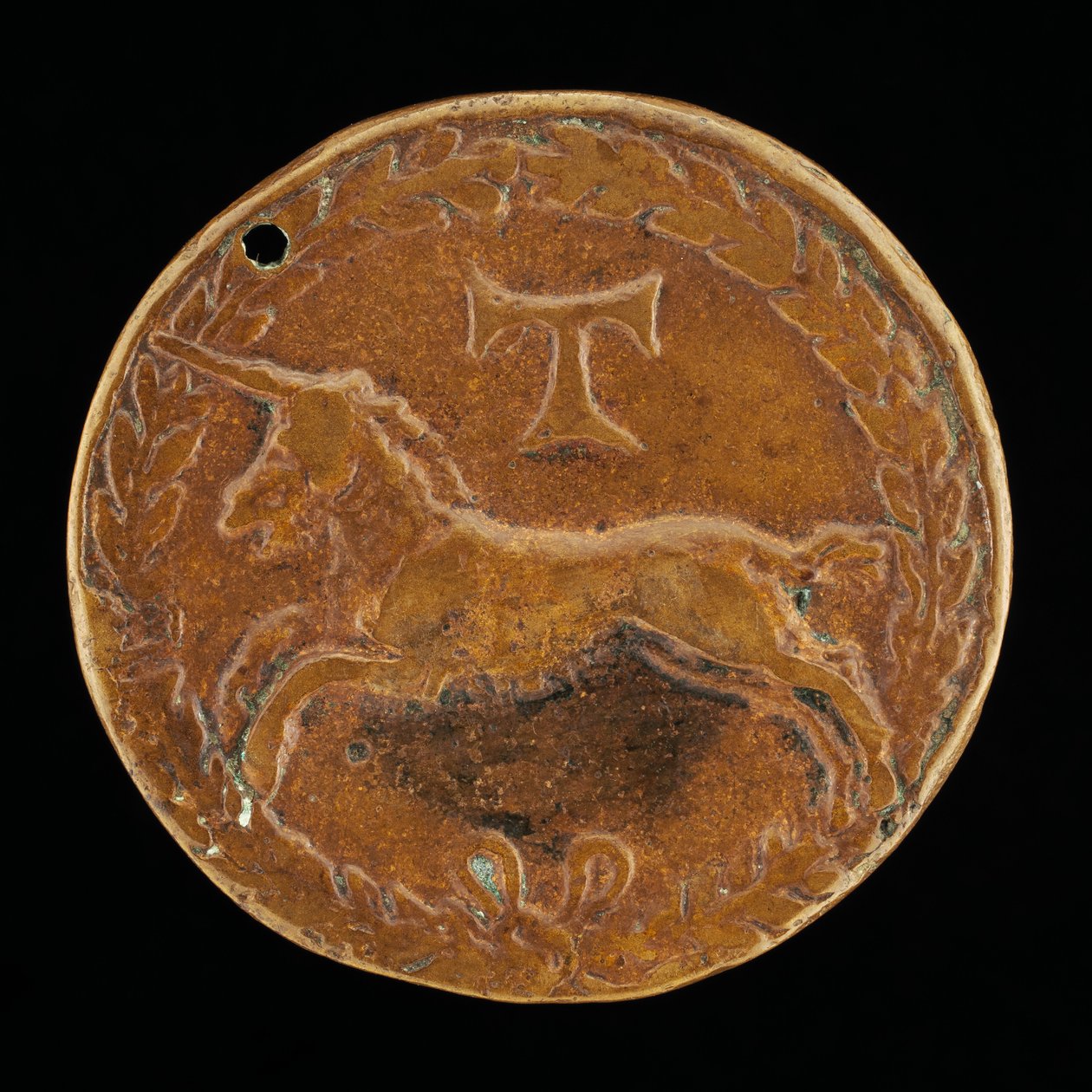 Unicornio y Cruz Tau [reverso], c. 1480-1486 de Niccolo Fiorentino