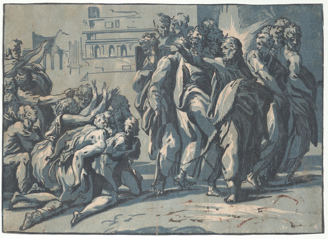Cristo sanando a los leprosos, 1540-50 de Niccolo Vicentino