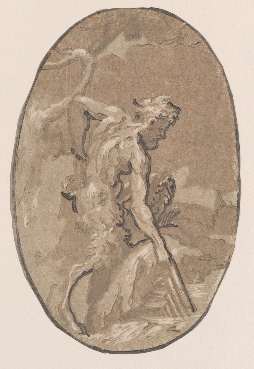 Marsyas dibujando la Syrinx del río, ca. 1540-50 de Niccolo Vicentino