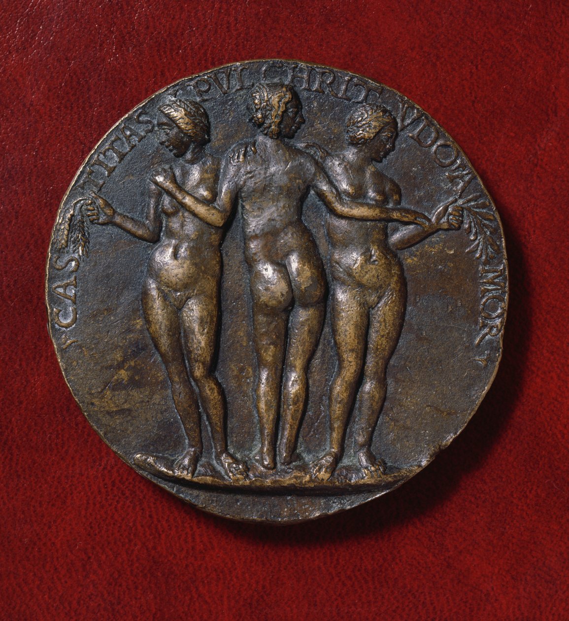 Medalla que representa a Las Tres Gracias de Niccolo di Giovanni Fiorentino