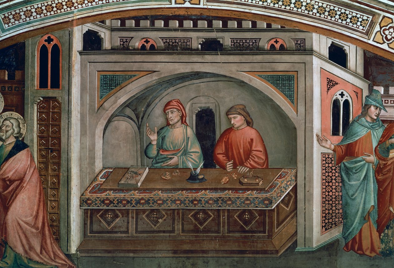 Dos banqueros (detalle) de Niccolo di Pietro Gerini