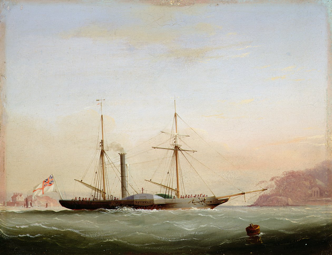 Vapor de paletas en Plymouth Sound frente a Mount Edgecombe, 1841 de Nicholas Matthews Condy