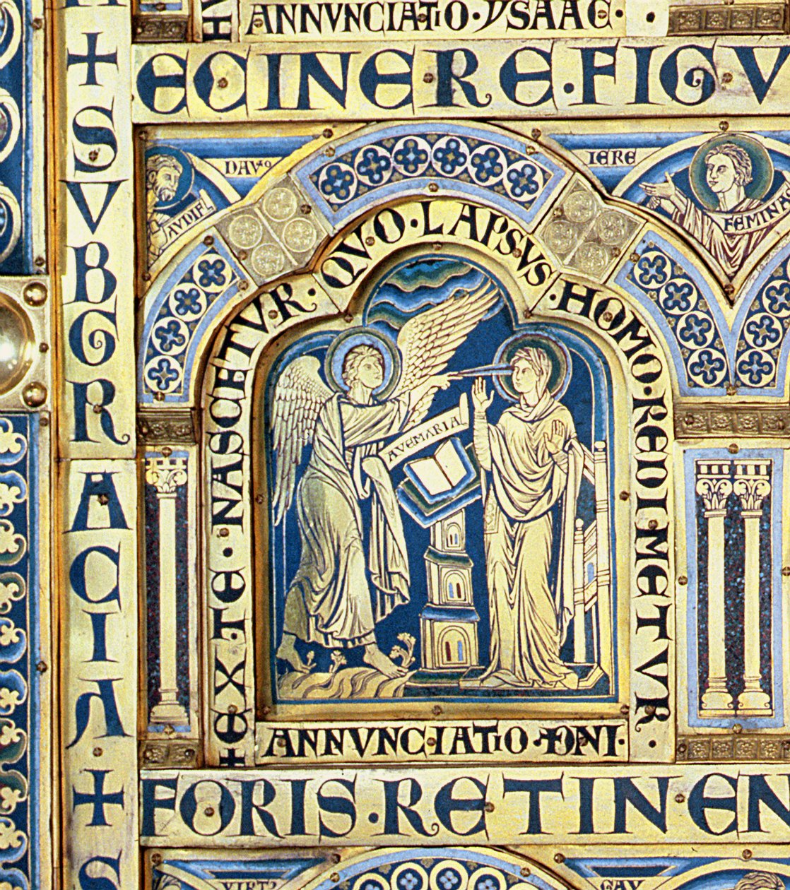 El Altar de Verdún, representando escenas bíblicas (detalle del panel izquierdo) de Nicholas of Verdun