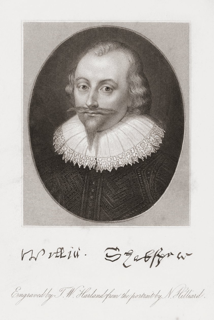 William Shakespeare. Retrato de Nicholas (after) Hilliard