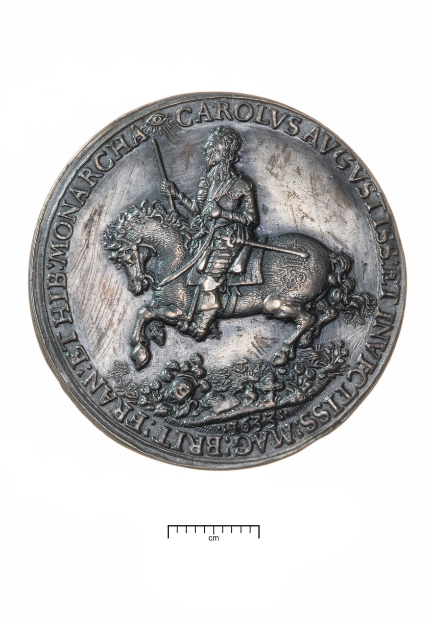 Carlos I, regreso a Londres tras la coronación en Edimburgo, 1633 (plata) de Nicholas Briot