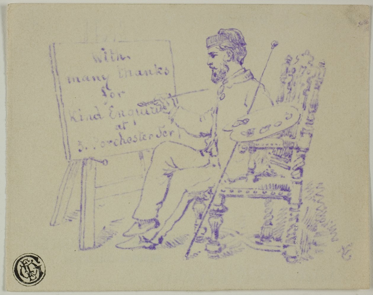 Artista sentado ante el caballete de Nicholas Chevalier