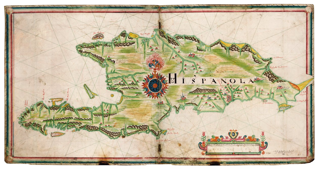 Mapa de La Española de Nicholas Comberford