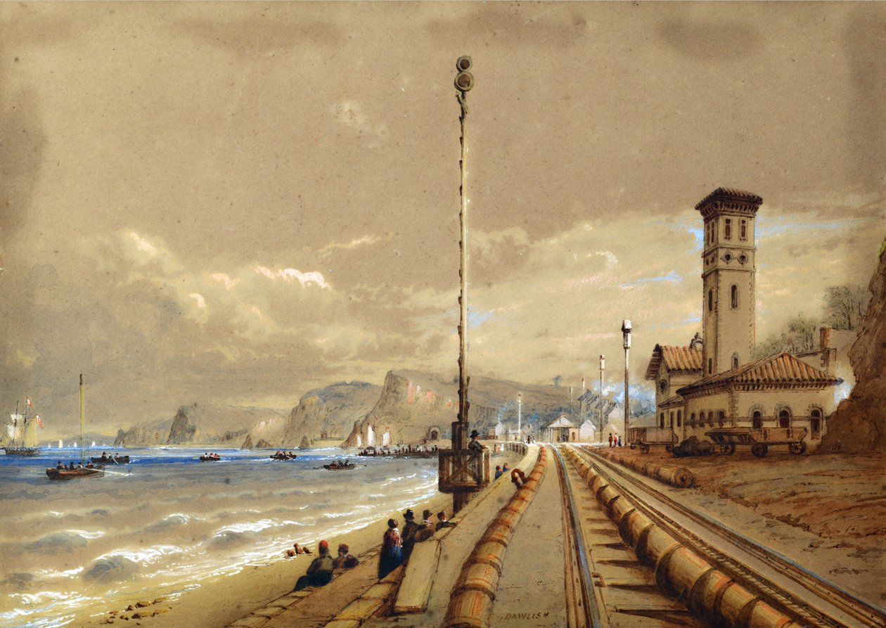 Atmospheric Railway at Dawlish, c.1850 (acuarela sobre papel) de Nicholas Condy