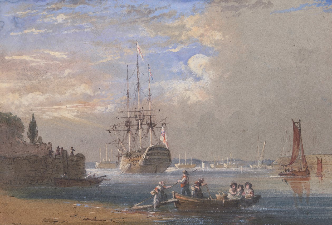 H.M.S. St. Vincent en Plymouth de Nicholas Condy