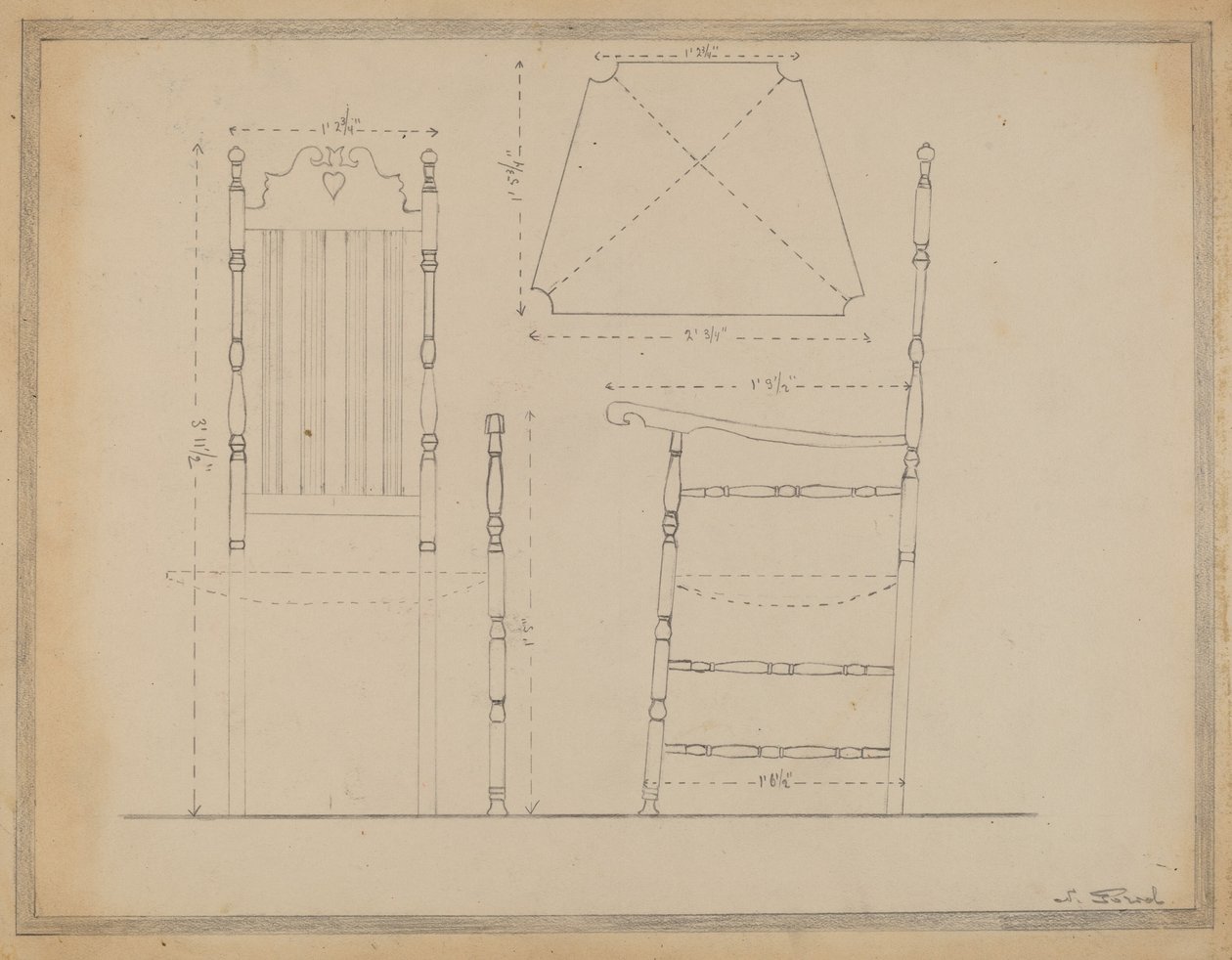 Dibujo de silla de Nicholas Gorid