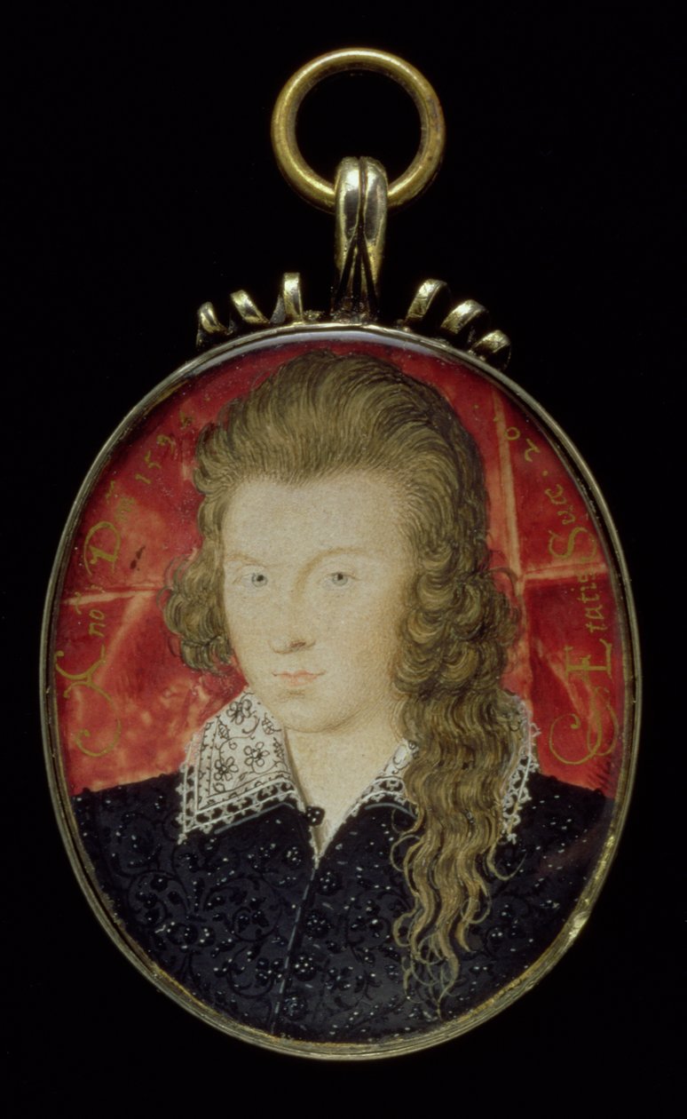 No.3856 Henry Wriothesley, 3er Conde de Southampton (1573-1624), c.1594 de Nicholas Hilliard
