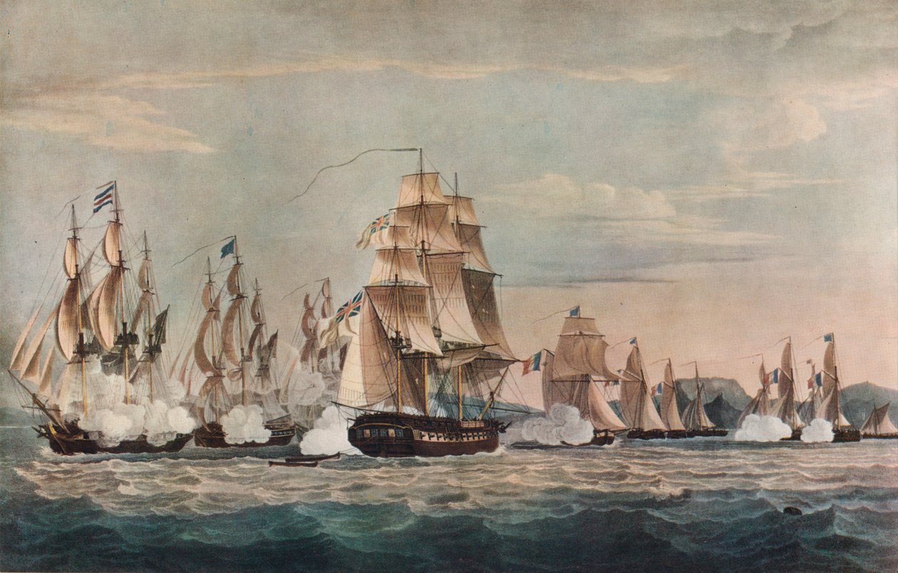 Captura del Sparviere, c1811 de Nicholas Pocock